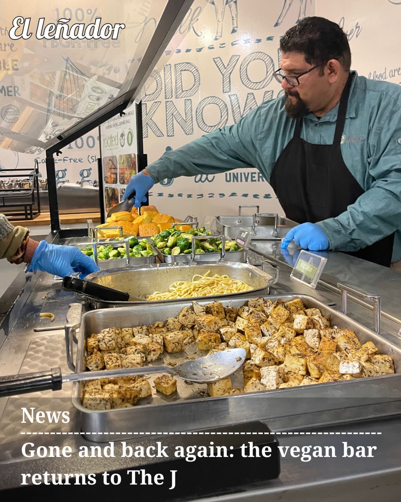 The J has been Cal Poly Humboldt’s go-to spot for quick, reliable meals, but earlier this semester, many students walked in and noticed something missing, the vegan bar.

Dining Services later explained that the vegan options had been moved into the main food line to “improve quality and service,” the change left many students confused and frustrated.

Junior transfer student Guillermo Garcia Zacarias, who eats at The J regularly as a vegan, said the change made it difficult to maintain proper nutrition.  “It’s like what am I going to do with just tofu and oranges and rice every single day,” Zacarias said. “I talked to my doctor about it, I also talked to the health provider here at the Health Center and she wrote me a letter of support… she was like, ‘Yeah, I don’t want you to eat this’ so she wrote a letter for me to withdraw from the mandatory meal plan for next semester.”

Dining Services has now confirmed the vegan bar is officially back. Although views differ with the variety provided.

“I would eat a lot healthier if their vegetables tasted better,” student Andrew Reynolds said.

Story and photo by Andrea Merezko

For the full story click the link in our bio.

#ellenadornews #humboldt #humboldtcounty #humboldtstate CalPolyHumboldt CPHumboldt Accesshumboldt