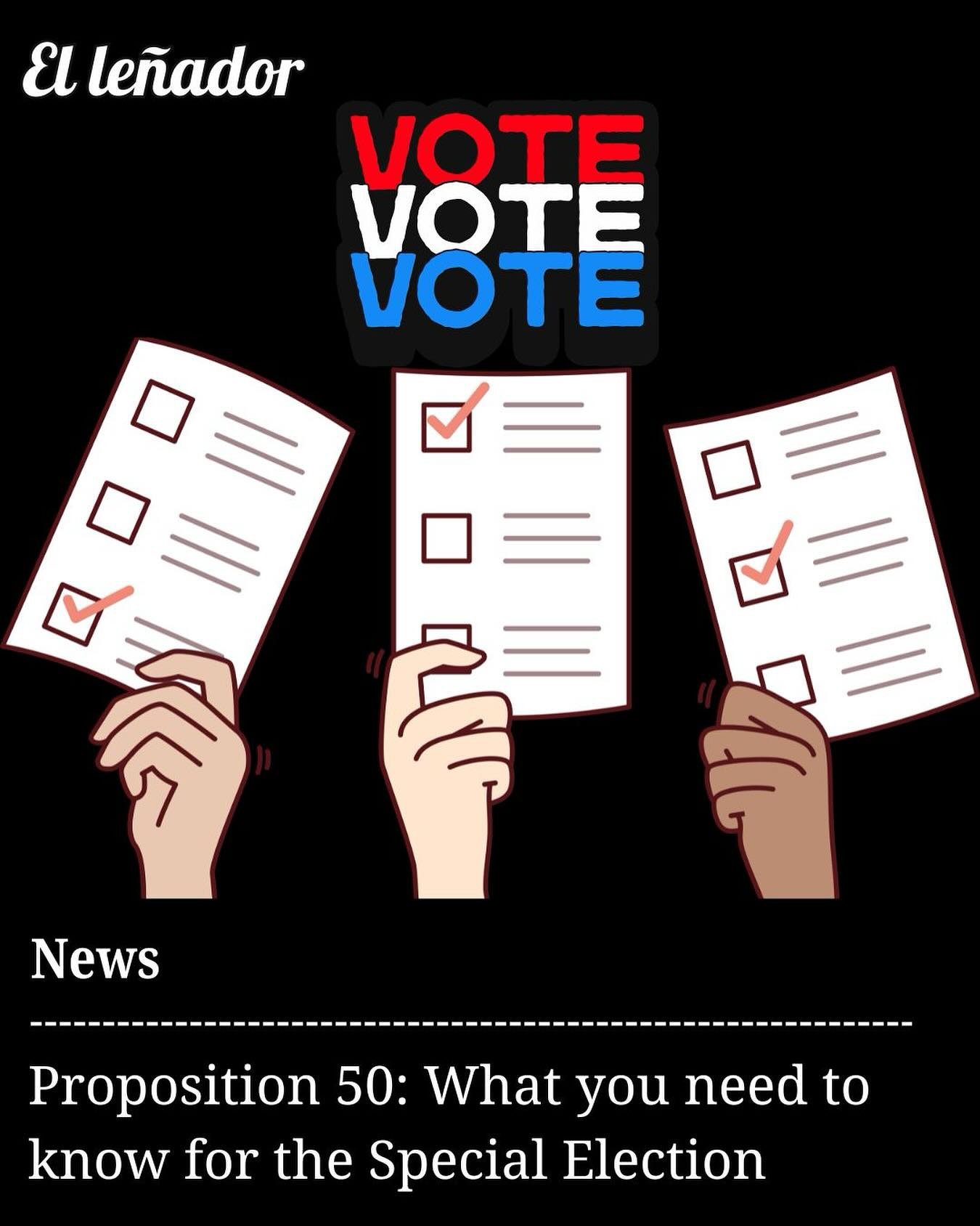 This November, California voters will be deciding whether to temporarily transfer the power to redraw congressional district lines from the California Citizens Redistricting Commission to the state legislature. Proposition 50 calls for the redrawing of California’s congressional district map to increase the chance of democrats winning five new seats in the House of Representatives. The proposition would also suspend the state’s independent redistricting commission. The final day to vote is Nov. 4, 2025. 

A “Yes” vote supports the redrawing of the district map and suspending the California Citizens Redistricting Commission. A “No” vote would lead to the continued usage of the current congressional district map until the California Citizens Redistricting Commission redraws the map after the 2030 U.S. Census. 

According to Stephanie Burkhalter, a political science professor at Cal Poly Humboldt, Proposition 50 would not add any new congressional districts; instead, it would redraw existing ones to increase the chances of victory for Democratic candidates. Either by strength leads or by changing district demographics in the hope that it will lead to Democrats replacing current Republican representatives. 

“They [Democrats] still have to win the elections, but based on voter distribution, the estimate is they [districts] would be won by Democrats,” Burkhalter said.

Story by Salvador Sandoval-Garduno

For the full story click the link in our bio.
#ellenadornews #humboldt #humboldtcounty #humboldtstate #CalPolyHumboldt #CPHumboldt #Accesshumboldt
