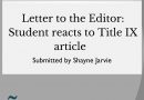 Letter to the Editor: Student reacts to Title IX article