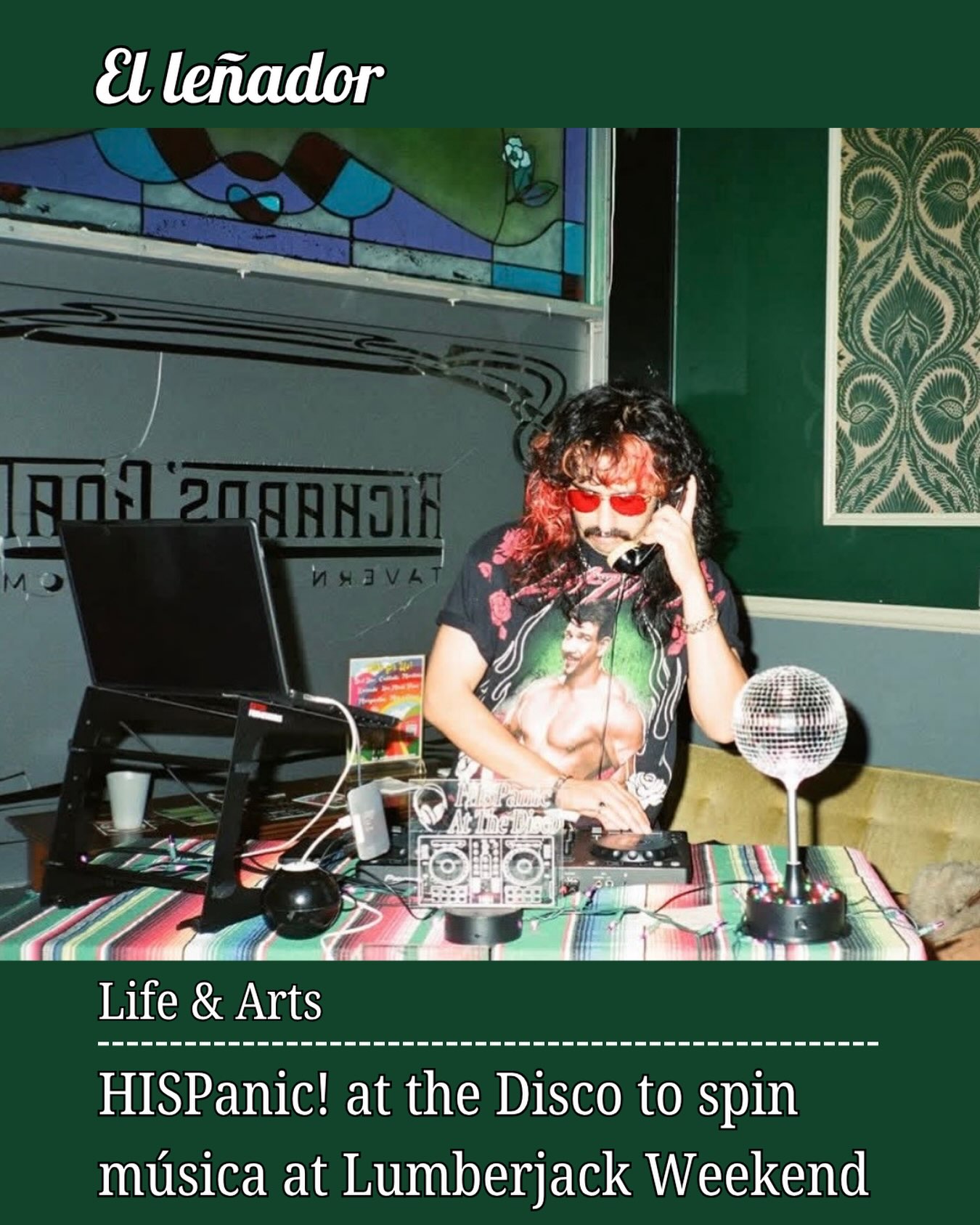 What started as an idea from a friend named J at a local event has grown into a career that has allowed Eduardo Gutierrez, also known as HISpanic! at the Disco, to create community through music. 

HISPanic! At the Disco will be playing at the Fuego Latinx Rave on Sept. 4 in Blue Lake. Following that, he will also be playing at Cal Poly Humboldt’s Lumberjack Weekend Block Party on Oct. 10. 

Story by Hortencia López 
Photo by Eduardo Gutierrez 
For the full story click the link in our bio.

#ellenadornews #humboldt #CalPolyHumboldt #FuegoLatinxRave
