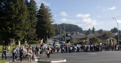 Protestantes marchan por Arcata el 23 de enero