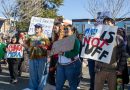 Protestors march through Arcata on Jan. 23